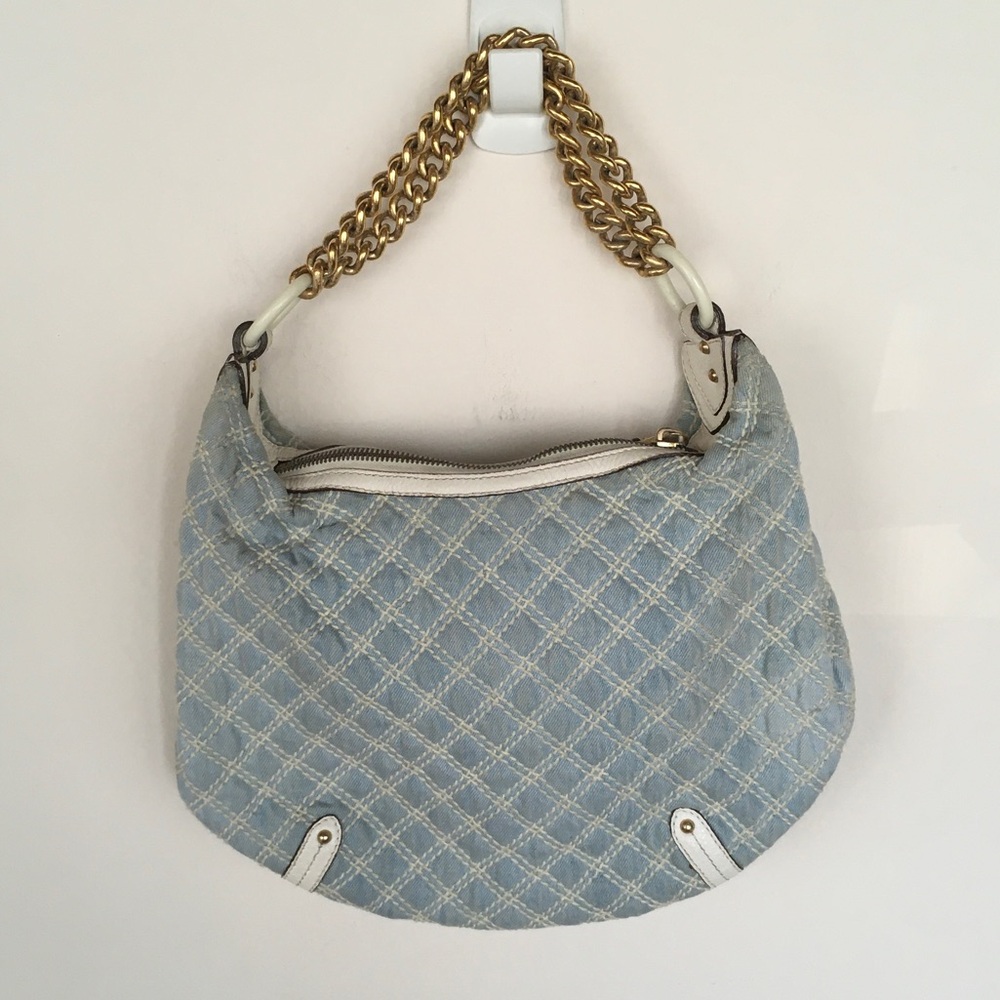 Marc Jacobs Quilted Light Blue Chain-Handle Hobo Bag - Picture 2 of 8